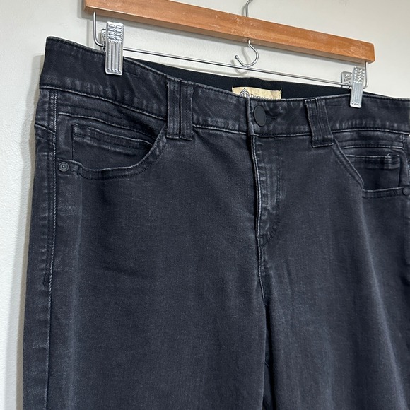 Democracy Womens Black Wash AB Solution Denim Jeans Size 14 Ankle Stretch Casual - Picture 4 of 12